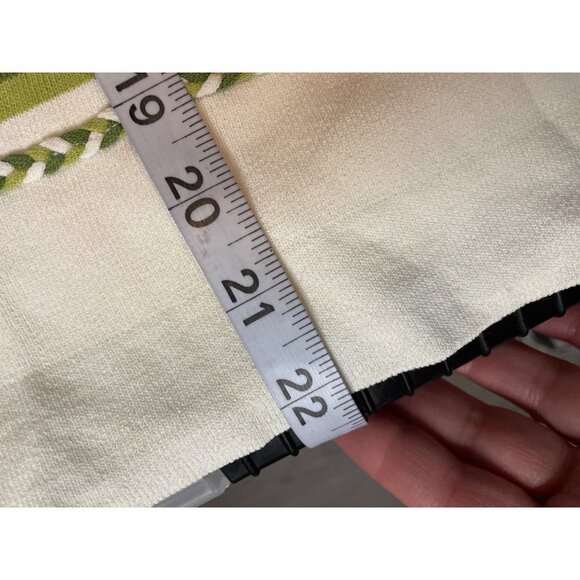 Finity White Green Detail 3/4 Sleeve Pullover Stretch Top Sz S - Picture 9 of 9